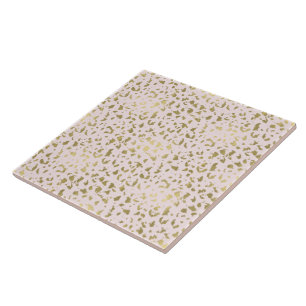 Pink Blush Gold Animal Print Tile