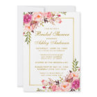 Pink Blush Gold Floral Bridal Shower Invitation