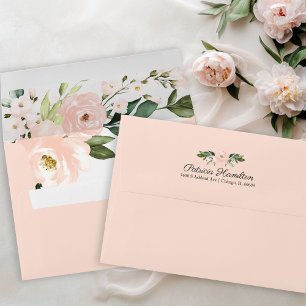 Pink Blush Gold Geometric Bridal Shower Envelope