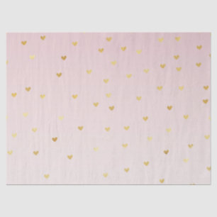 Pink Blush Gold Glam Hearts Wedding Tissue Paper