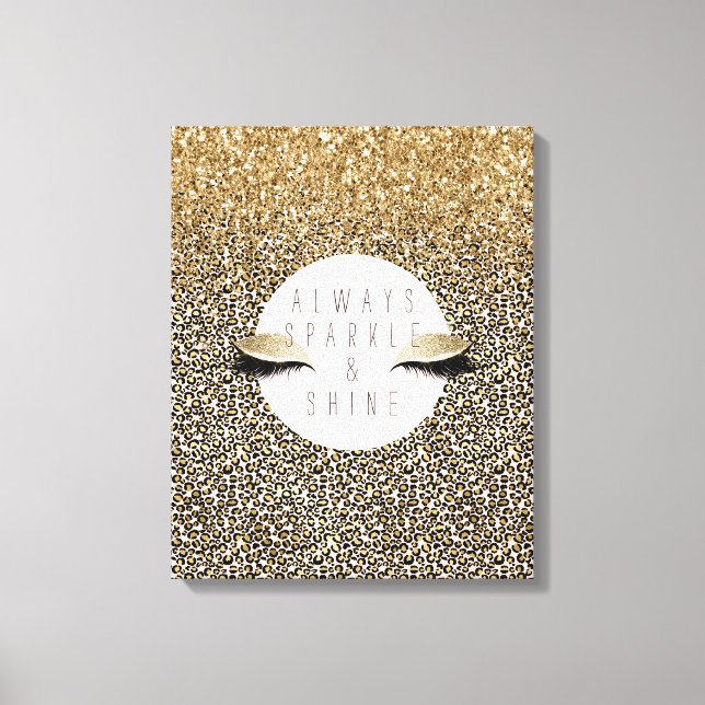 Pink Blush Gold Leopard Print Glitzy Eyes (Front)