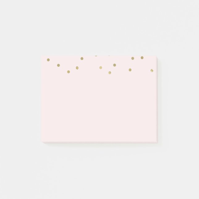 Pink Blush Gold Sparkle Confetti Post-it Notes (Front)