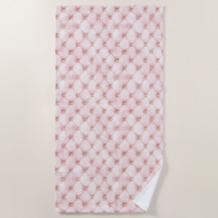 Pink Blush Gold Tufts  Beach Towel