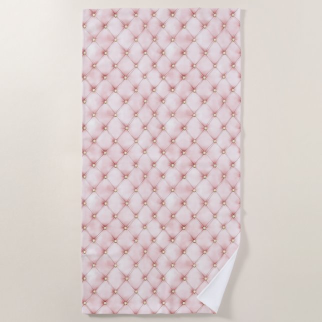 Pink Blush Gold Tufts  Beach Towel (Front)
