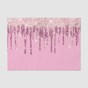 Pink Blush Ice Cream Glitter Drips Tissue Paper
