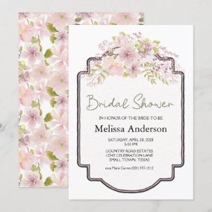 Pink Blush Magnolia Floral Elegant Bridal Shower