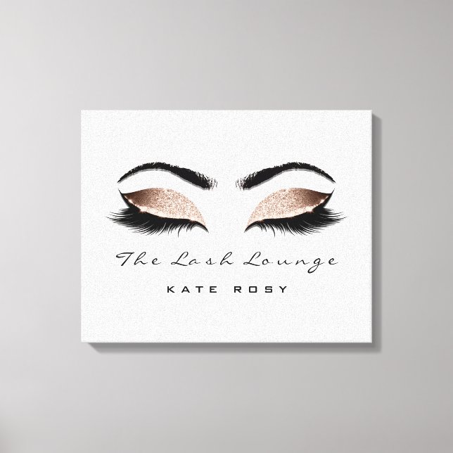Pink Blush Makeup Artist Beauty Damask Lashes Canvas Print (Front)