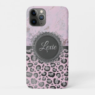 Pink Blush Marble Glittery Leopard  Customise      Case-Mate iPhone Case