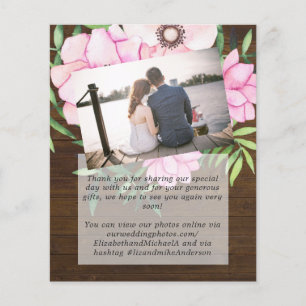 Pink Blush Mint Floral PHOTO Thank You Wedding