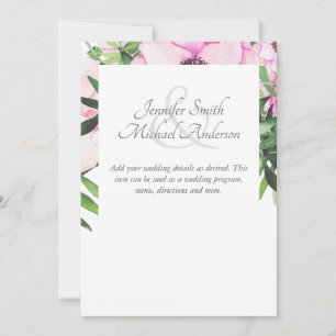 Pink Blush Mint Wedding Details Enclosure Cards