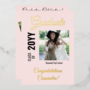 Pink Blush Modern Photo Collage Graduation Party
