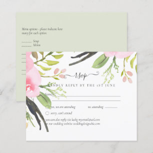 Pink Blush Olive Wedding RSVP
