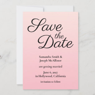 Pink Blush Ombre Save The Date