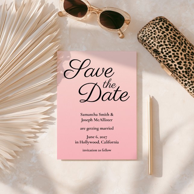 Pink Blush Ombre Save The Date (Pink Blush Ombre Save The Date)