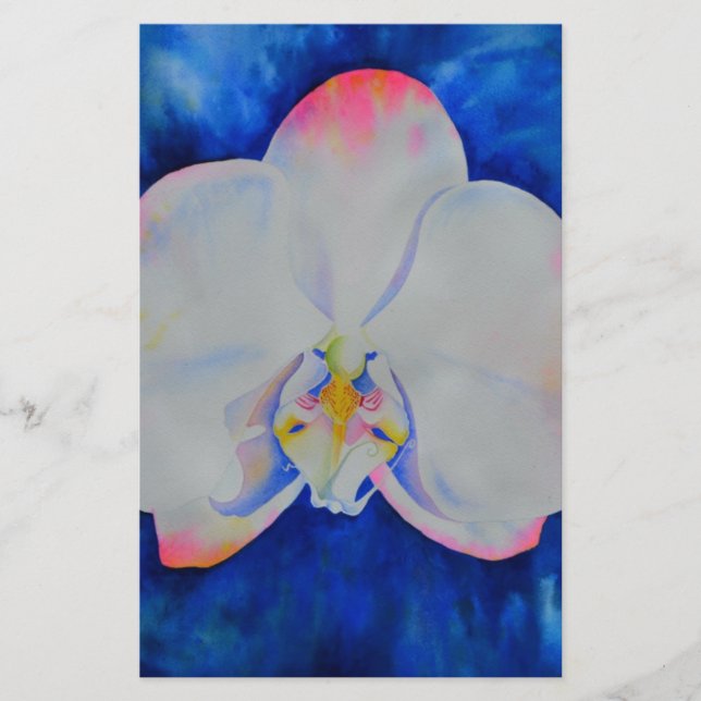 Pink Blush Orchid Stationery (Front)