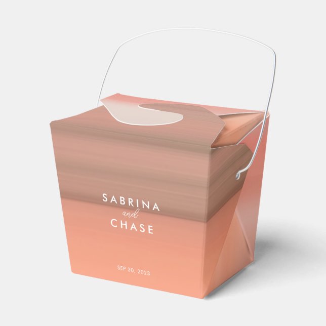 Pink Blush Personalised Wedding Favour Box (Front Side)