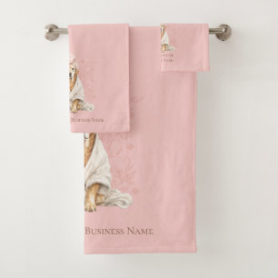 Pink Blush Personalized Dog Groomer Spa Towel