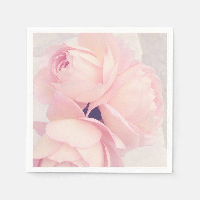 Pink Blush Pink Paper Napkins (Front)