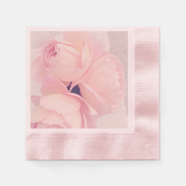 Pink Blush Pink Rose Napkin (Front)