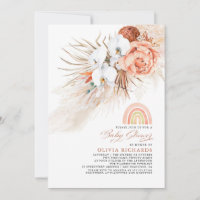 Pink Blush Rainbow Pampas Grass Baby Shower Girl