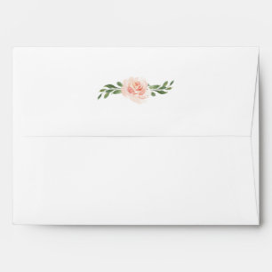 Pink Blush Romantic Floral Watercolor Wedding Envelope