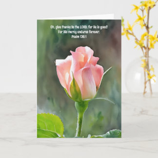 Pink Blush Rose Bible Verse Faith Card