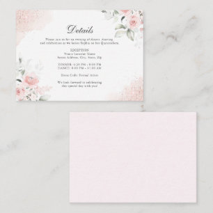 Pink Blush Rose Details Enclosure Card