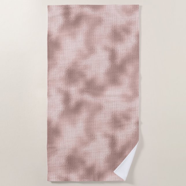 Pink Blush Rose Gold Beach Towel (Front)