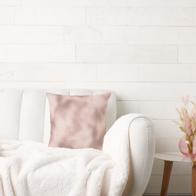 Pink Blush Rose Gold Glam Sparkle Cushion (Couch)