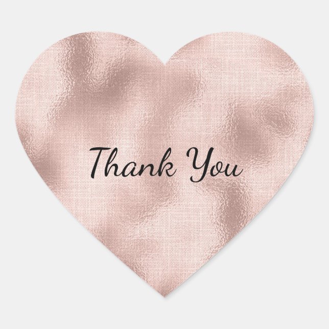 Pink Blush Rose Gold  Heart Sticker (Front)