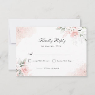 Pink Blush Rose RSVP Card