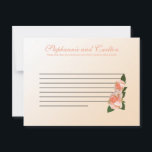 Pink Blush Rose Wedding Writable Advice Card<br><div class="desc">These adorable Writable Advice Cards are perfect addition to any Wedding. Simply hand these cards to your guests, along with fine tip Sharpie pens. Your guests can then write down any advice they have for the new bride and groom. These are printed at a 4.25" x 5.6" size on glossy...</div>