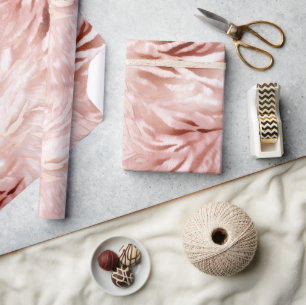 Pink Blush Rose Zebra Animal Wrapping Paper