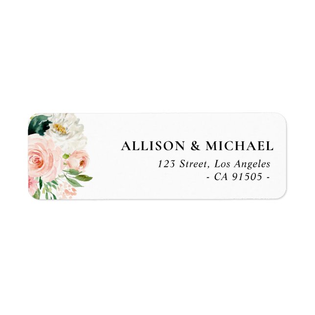 pink blush roses address label (Front)