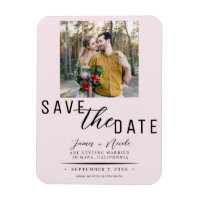 Pink Blush Save the Date Photo Wedding