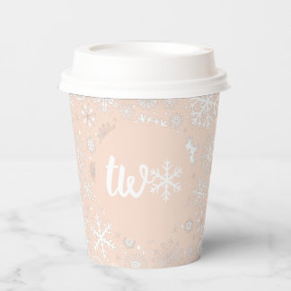 Pink Blush Snowflake TWO Paper Cup