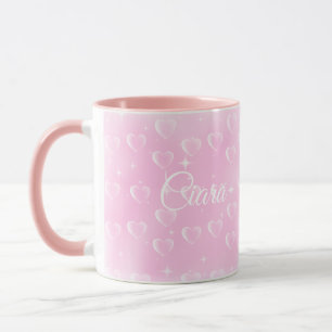 Pink Blush Sparkle And Hearts Mug