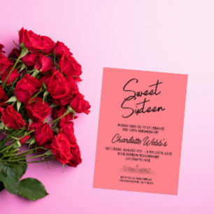 Pink Blush Sweet 16th Birthday Invitation