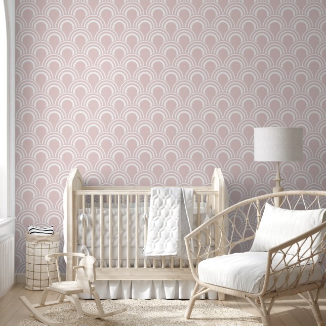 Pink Blush Waves Design Wallpaper (Kids)