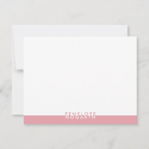 Pink Blush White Chic Modern Minimalist Colorblock Card