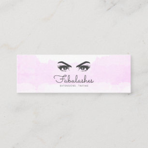 Pink Blush White Makeup Artist Eyelash Service Mini Business Card