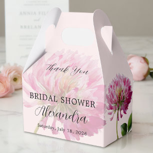 Pink Blush Wild Flower Bridal Shower Thank You Favour Box