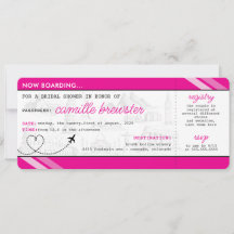 Pink Boarding Pass Bridal Shower