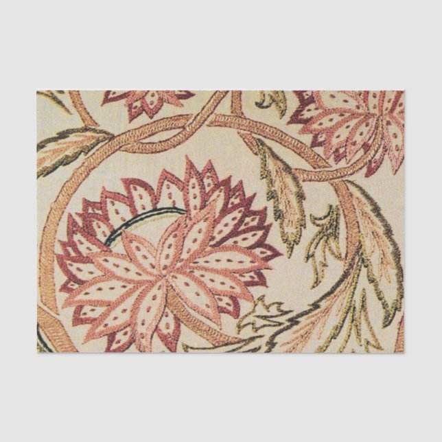 Pink Bohemian Flowers Tissue Paper (Front)