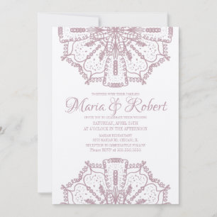 Pink Bohemian Mandala Art Boho Kraft Wedding Invitation