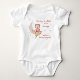 Pink Boho Bear Moon Baby Clothing Bodysuit