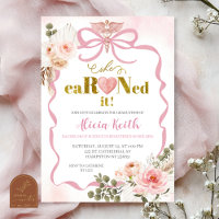 Pink Boho Coquette Pampas Grass She eaRNed it grad