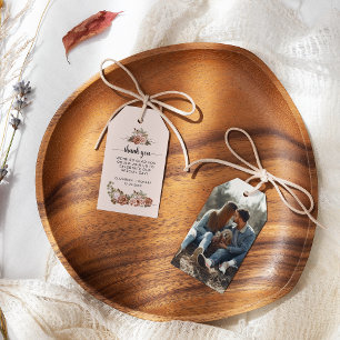 Pink Boho Cottagecore Floral Wedding Thank You Gift Tags