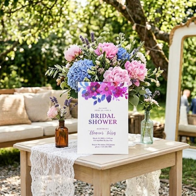 Pink boho floral bridal shower  invitation (Creator Uploaded)