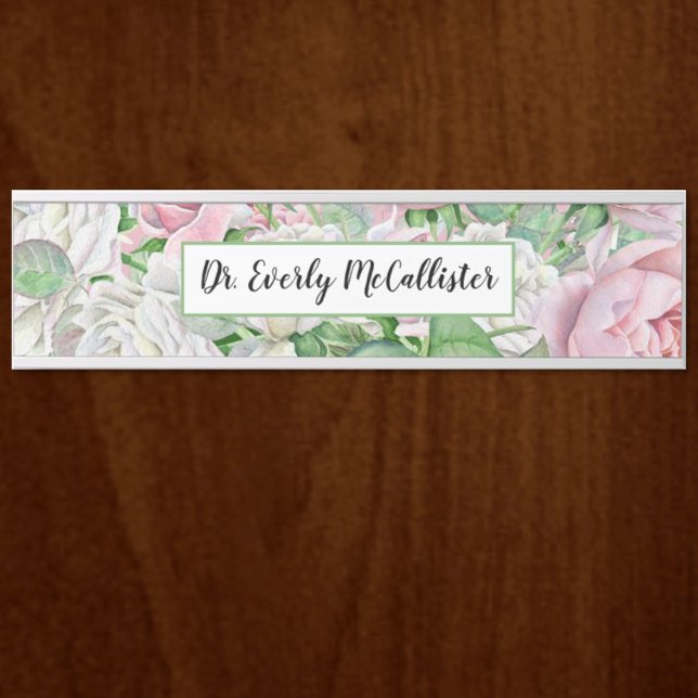 Pink Boho Floral Door Name Plate (Creator Uploaded)